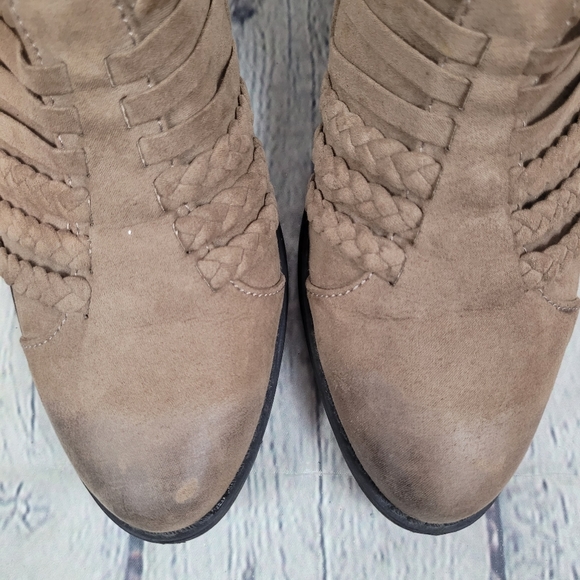 ALTAR'D STATE | braided strappy heel zip western boho ankle boot bootie - Picture 5 of 10